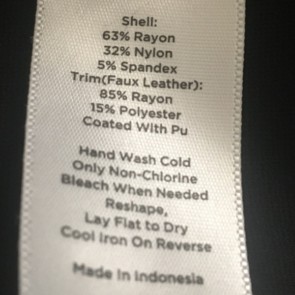 Talbots like new black knit sheath dress faux leather trim size 8P - Picture 4 of 4